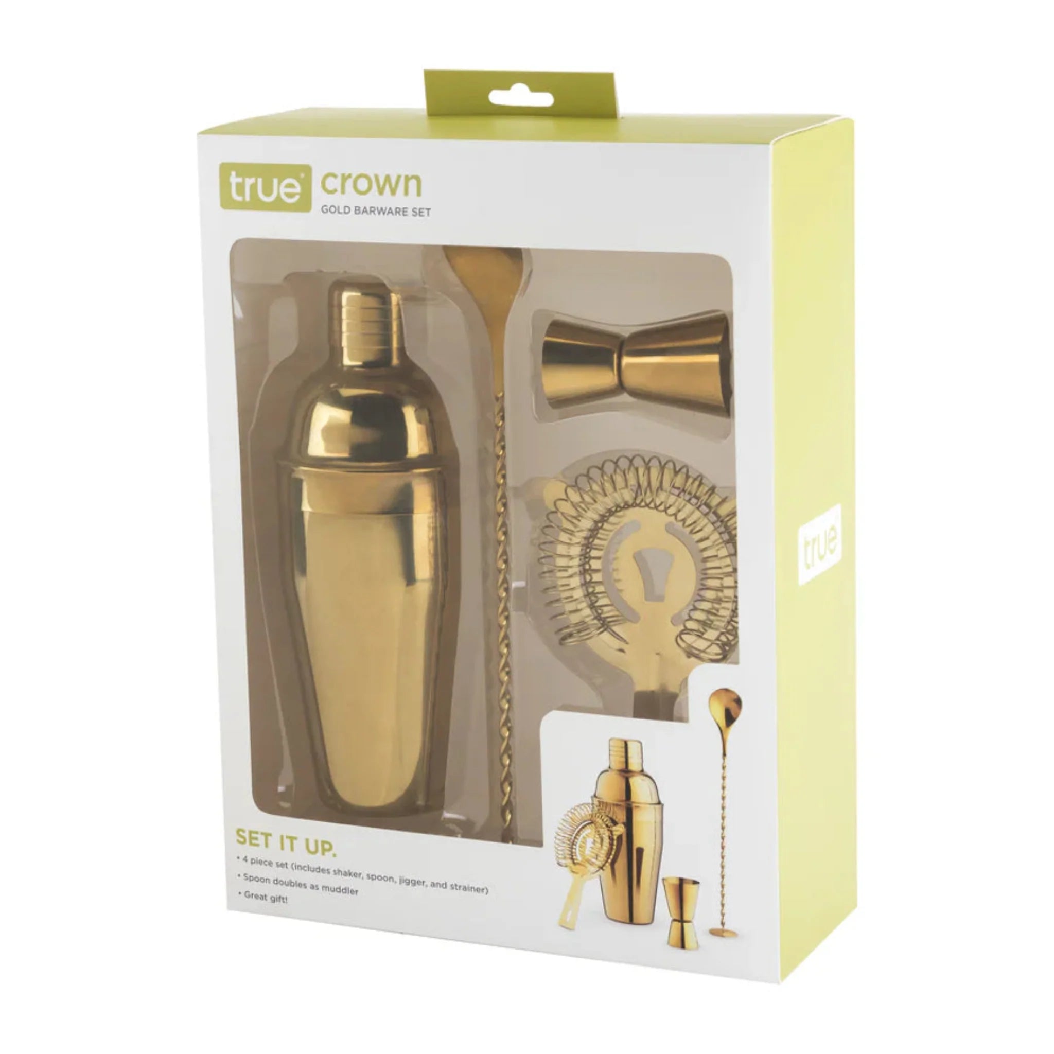 4-Piece Mixologist Barware Set in Gold-5