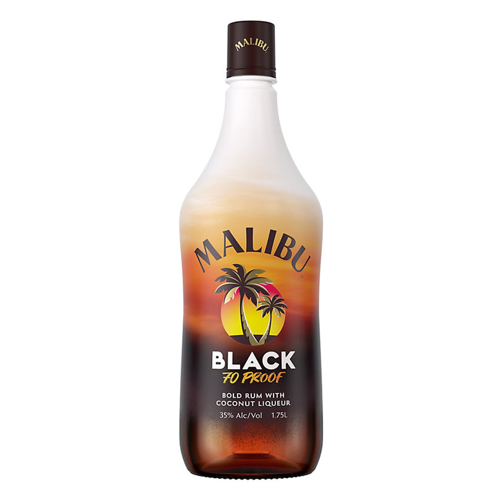 Malibu Black Coconut Flavored Rum 1.75 Liter
