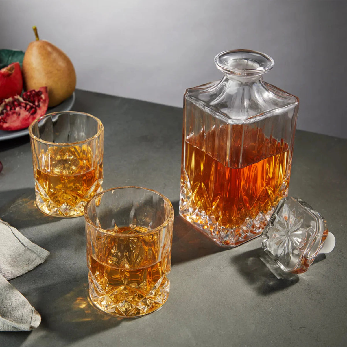 Admiral Crystal 3-Piece Decanter & Tumbler Set-4