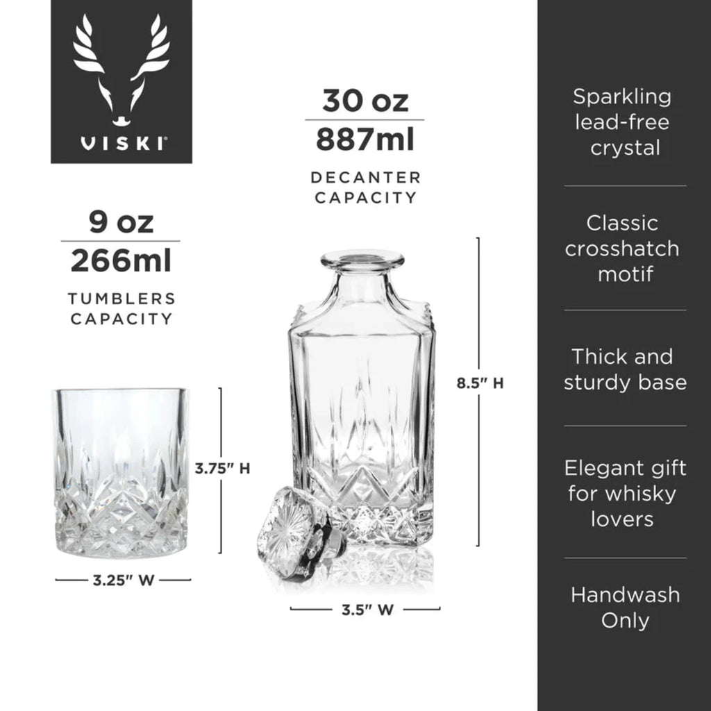 Admiral Crystal 3-Piece Decanter & Tumbler Set-7