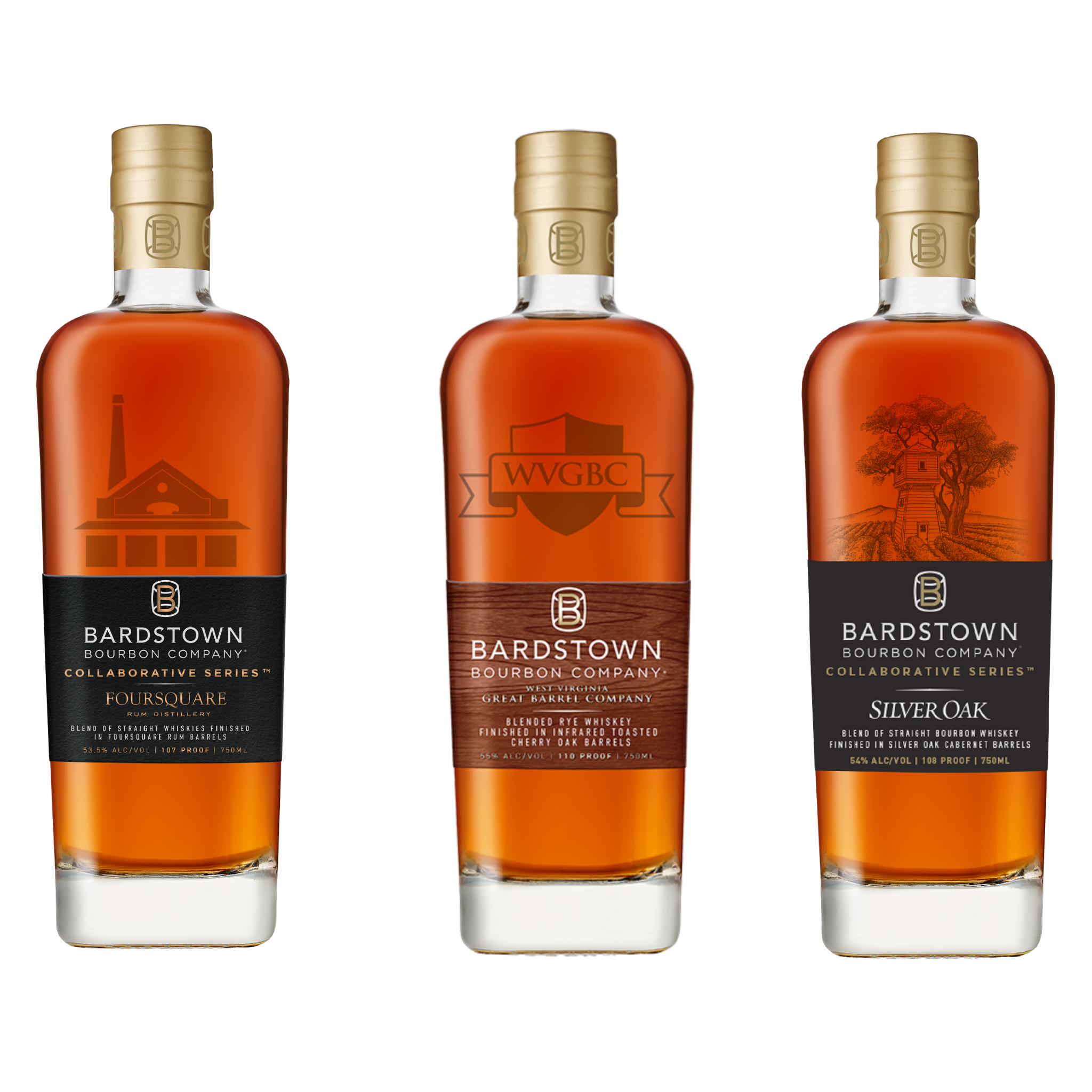 Bardstown Bourbon Collaborative Series Bundle – Silver Oak, WV Barrel Co. Rye & Foursquare