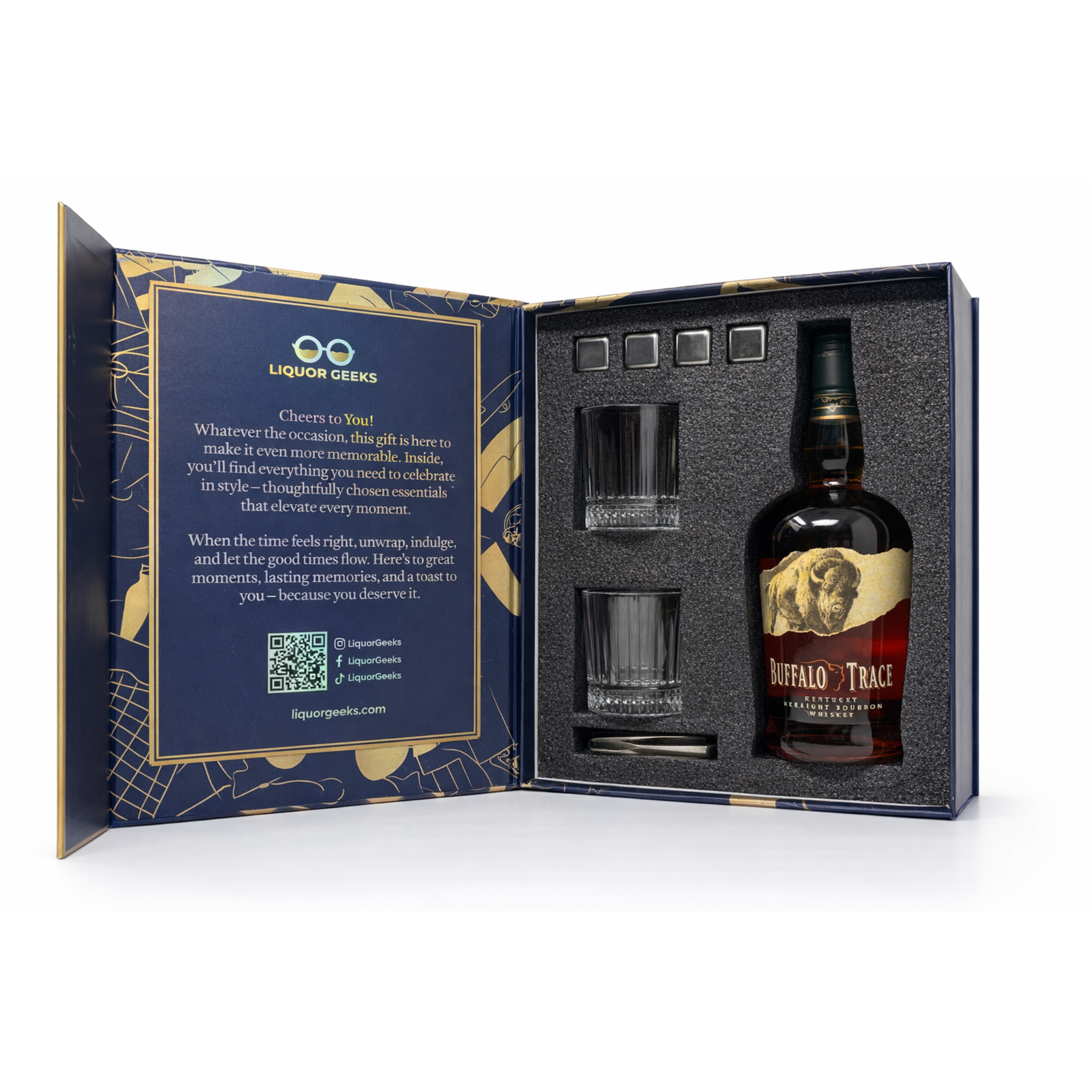 Buffalo Trace Gift Set with Glasses & Stones – Exclusive Gifted Pour Edition (2)