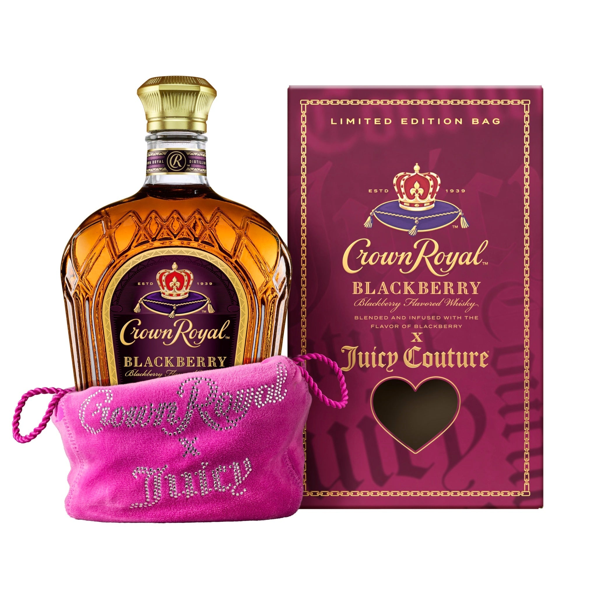 Crown Royal Blackberry X Juicy Couture - Bottle with velour bag and gift box
