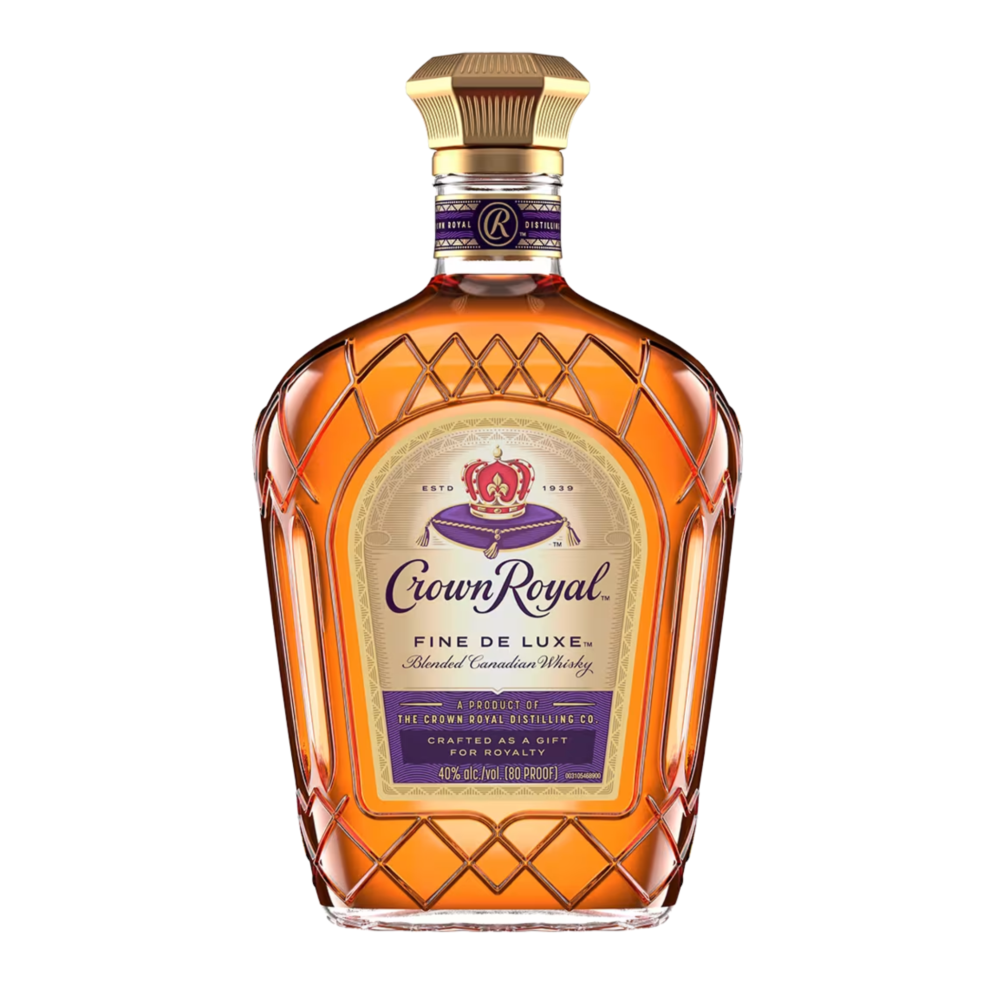 Crown Royal Fine De Luxe Blended Canadian Whiskey with Flask-2
