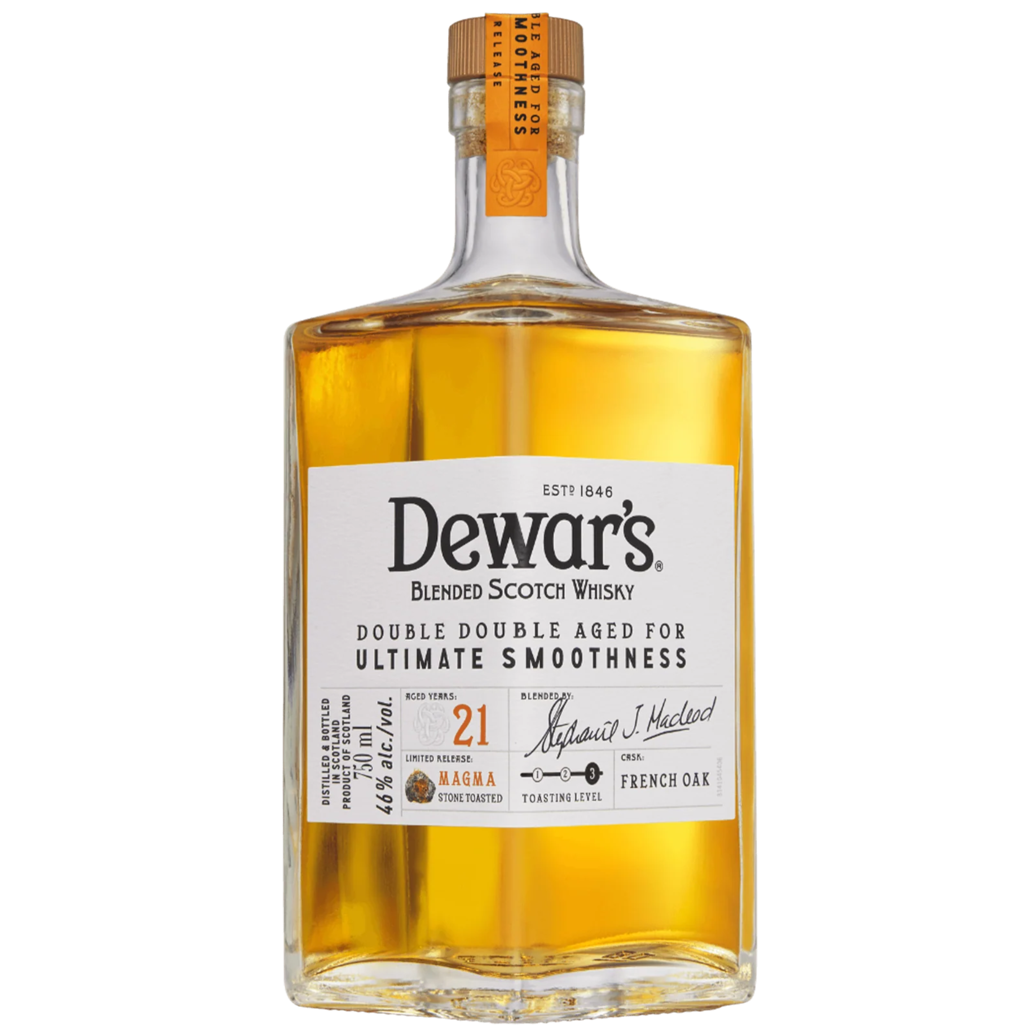 Dewar's Blended Scotch Double Double 21 Year Old  Magma Stone Toasted