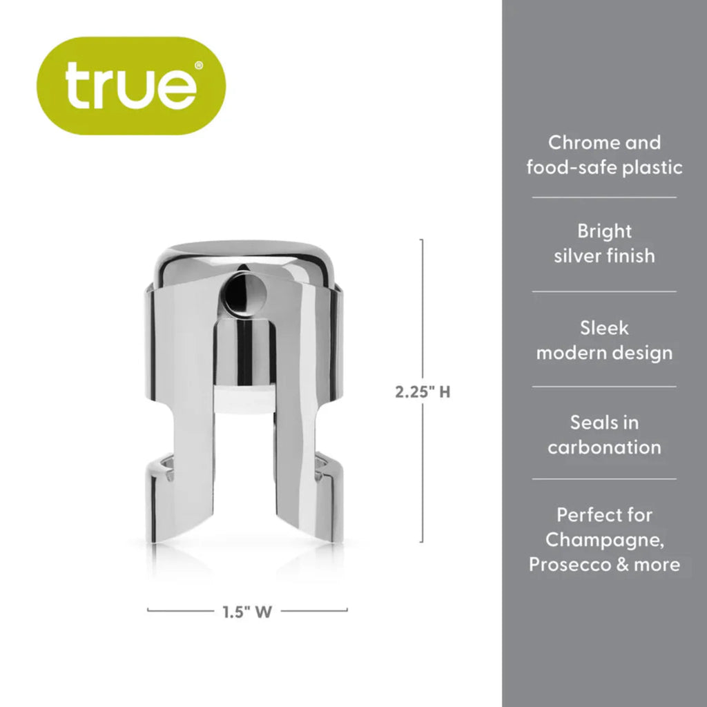 Fizz Champagne Stopper in Chrome-4