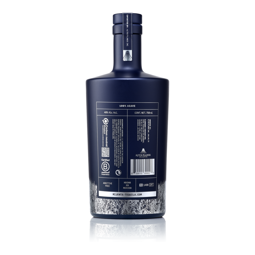 Mijenta Tequila Anejo Gran Reserva back label