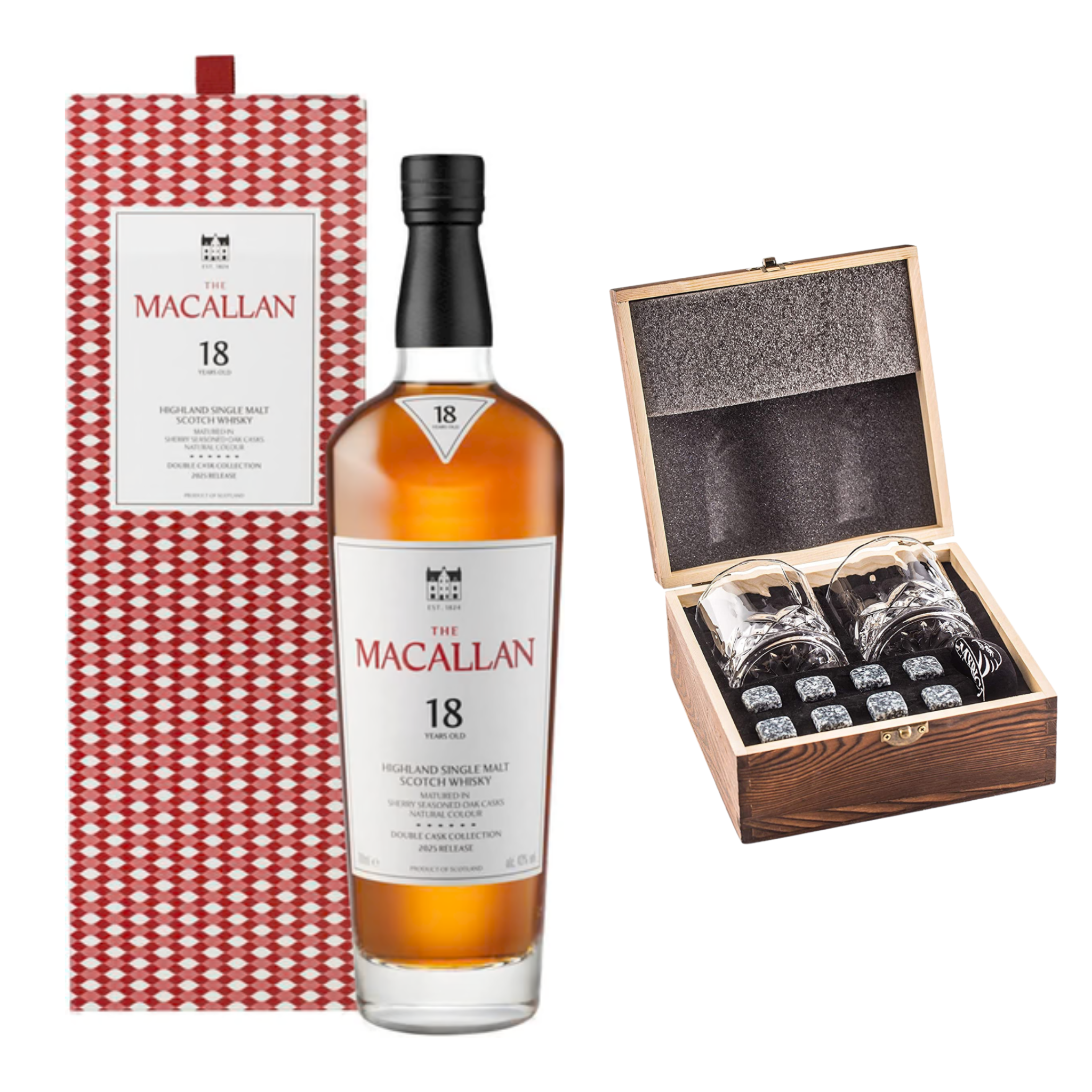 The Macallan 18 Year Double Cask Scotch whisky gift set