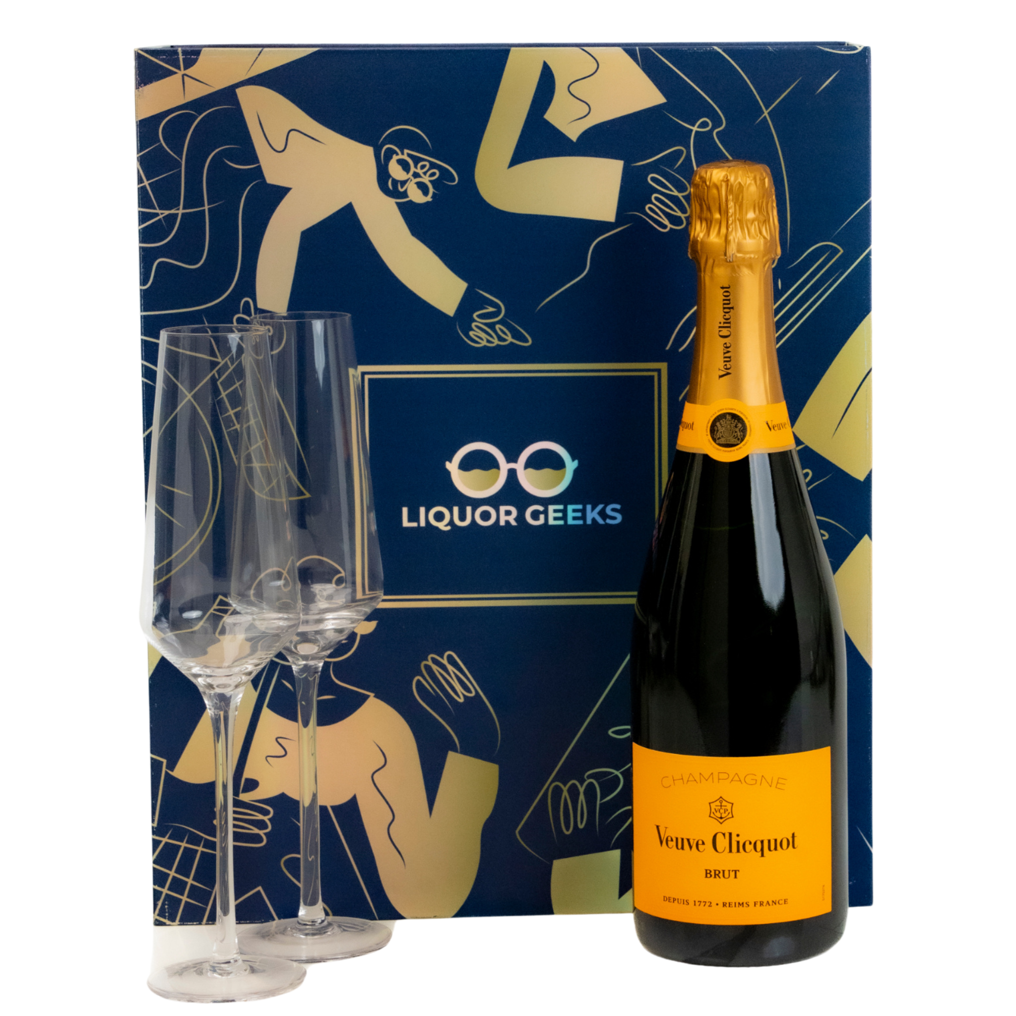 Veuve Clicquot Brut Champagne Gift Set with Glasses & Stopper – Exclusive Liquor Geeks Edition (3)