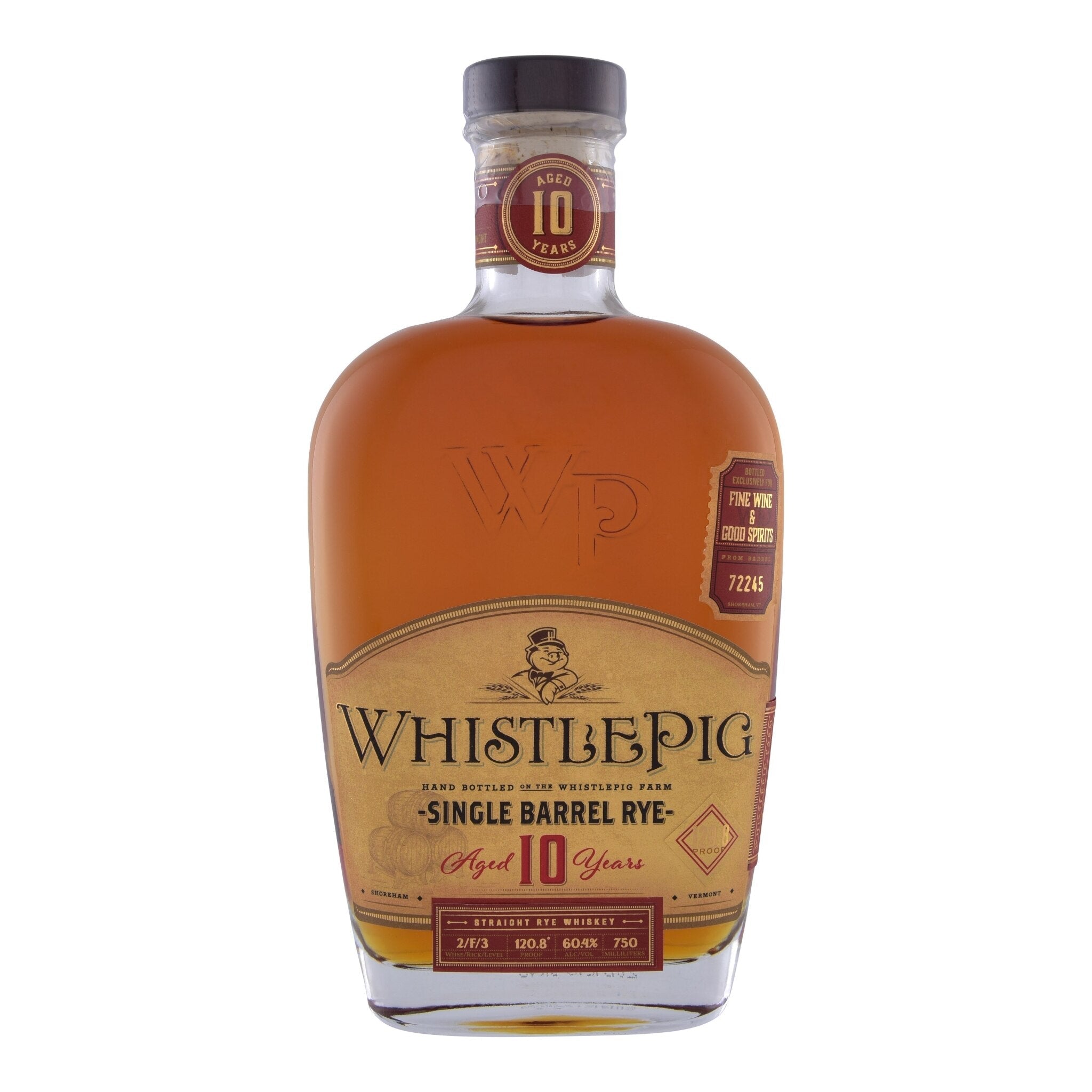 Whistlepig Straight Rye Whiskey Single Barrel 10 Year