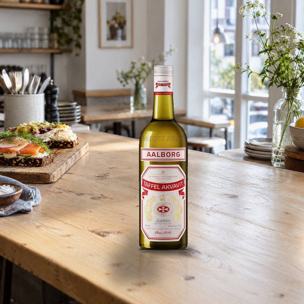 Aalborg Taffel Aquavit smorrebrod counter