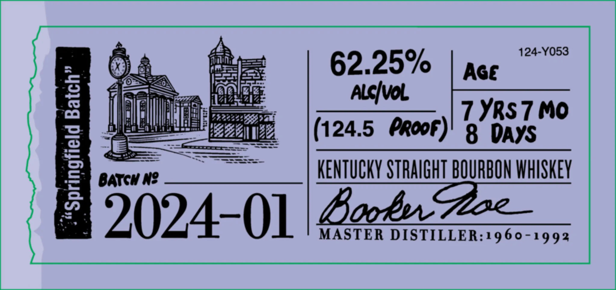Booker's Straight Bourbon "Springfield Batch" 2024-01 7 Year 124.5 Proof