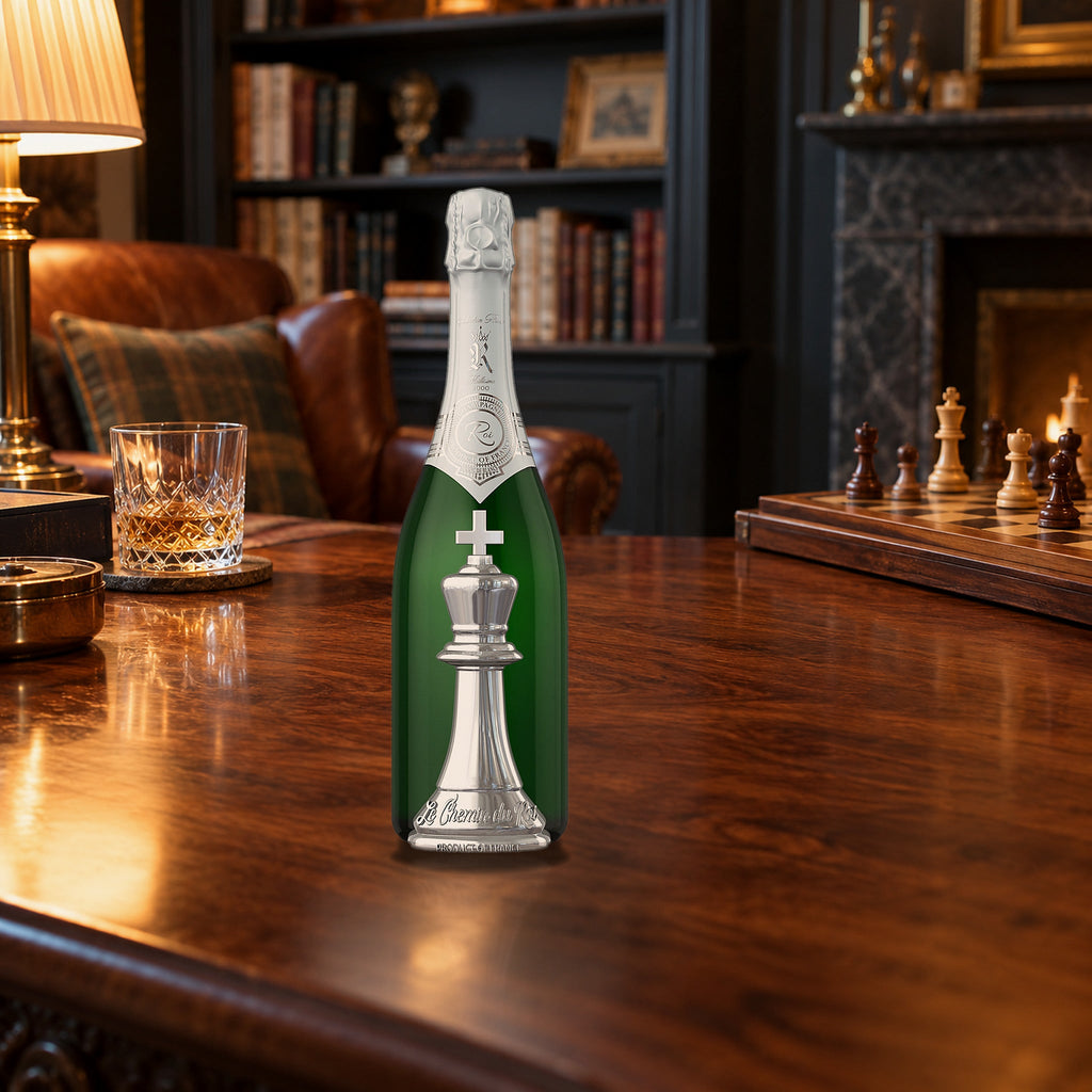 Le Chemin Du Roi Champagne Blanc De Blancs Collection Privée 2000 With Wooden Gift Box chess table