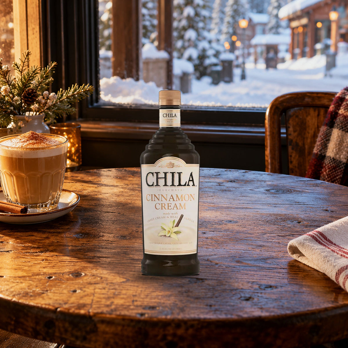 Chila Cinnamon Cream Rum latte window table