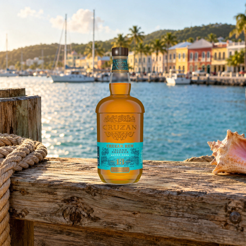 Cruzan Island Reserve Extra Aged 13 Year Rum christiansted boardwalk