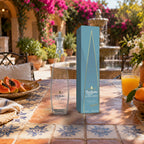 Don Julio Alma Miel Joven Tequila patio breakfast table