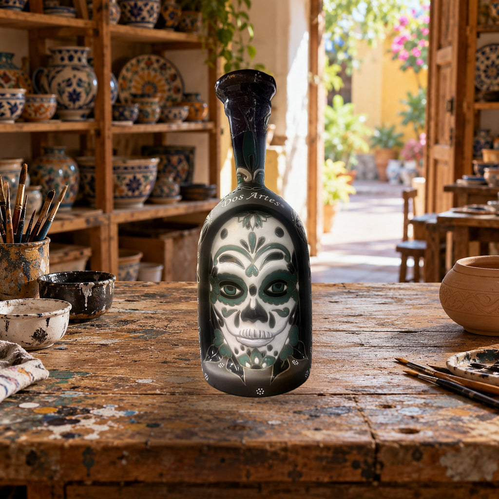 Dos Artes Calavera Doble Barrica 28 Añejo Tequila Día de Muertos ceramic workshop
