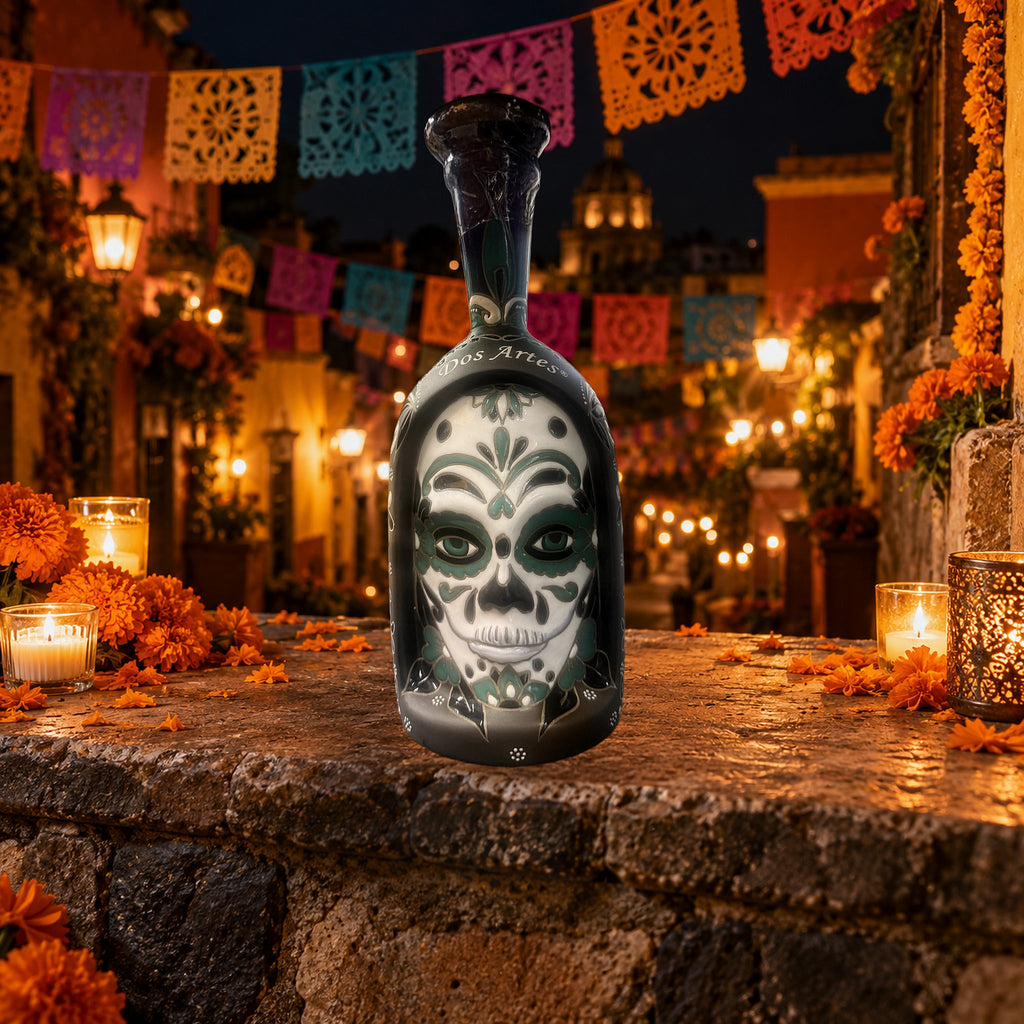 Dos Artes Calavera Doble Barrica 28 Añejo Tequila Día de Muertos muertos street