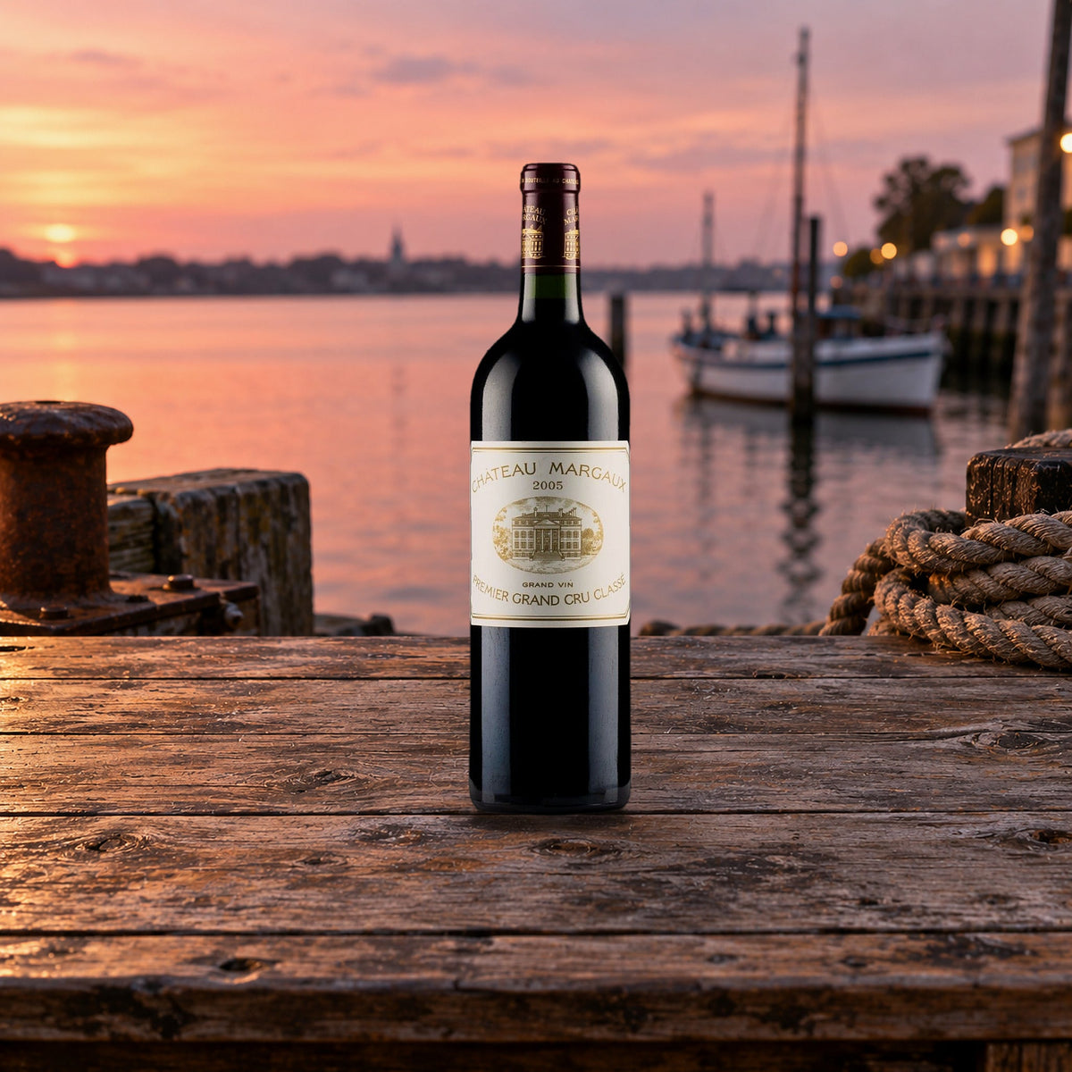 Chateau Margaux Margaux 2005 With Wood Box estuary quay bench