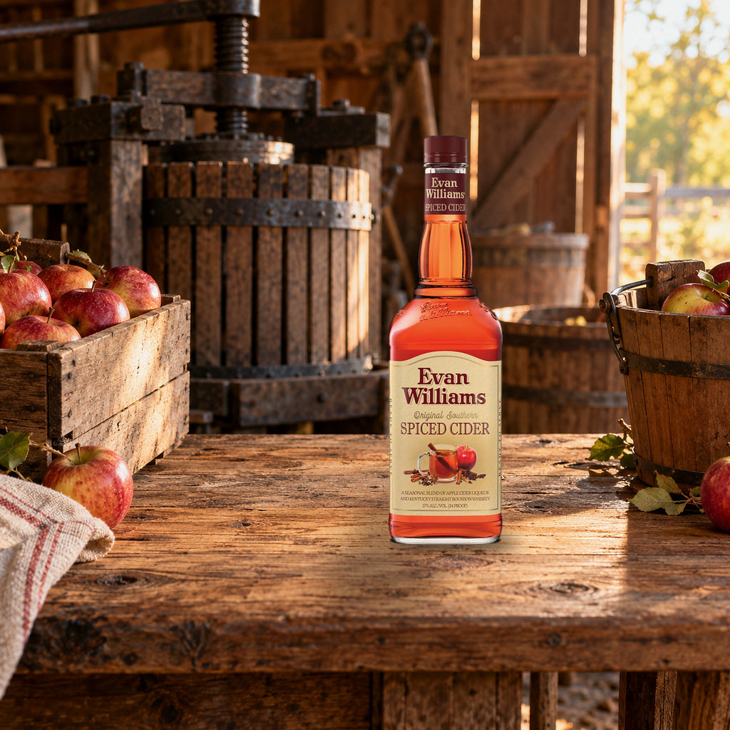 Evan Williams Spiced Cider Liqueur cider press barn