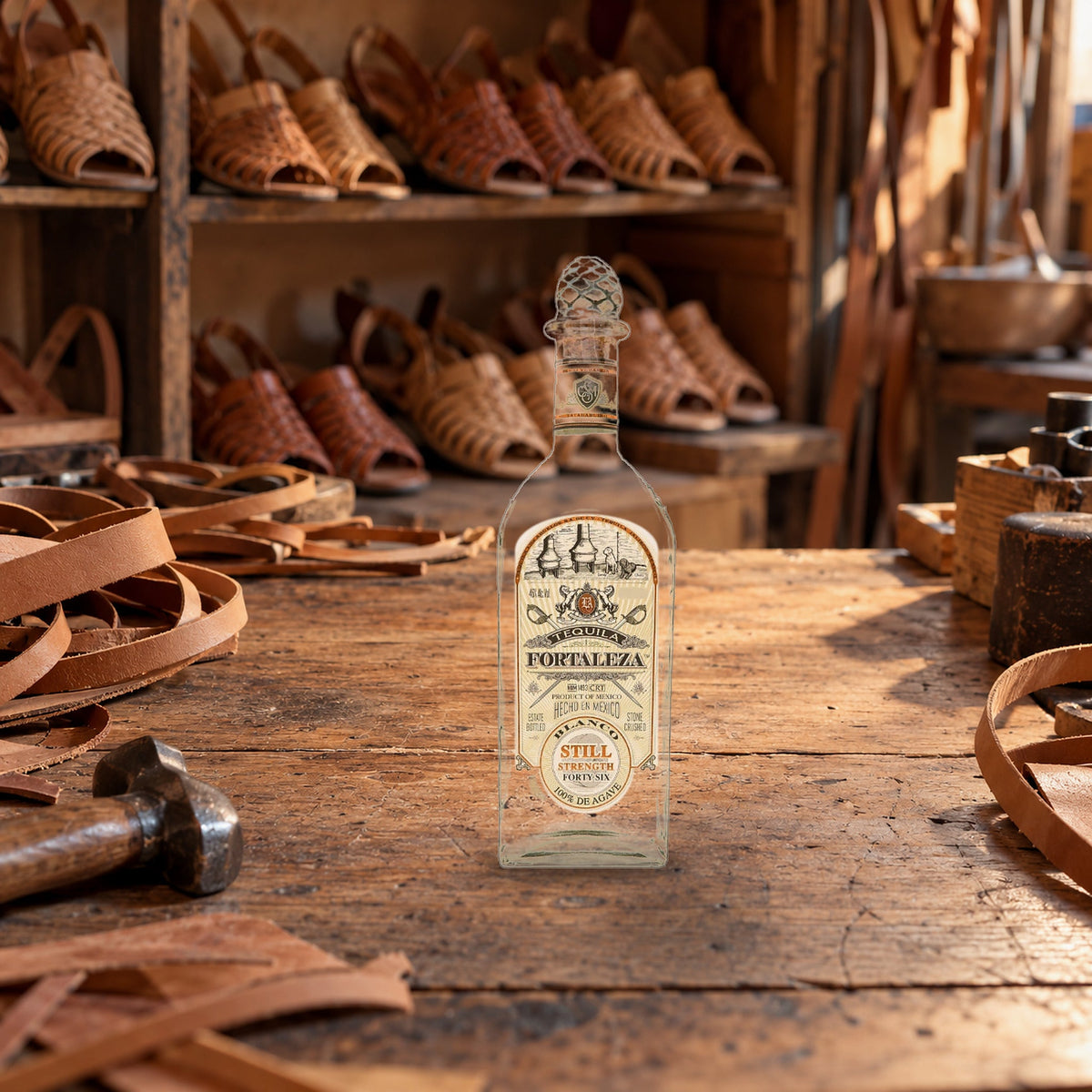 Fortaleza Tequila Blanco Still Strength 700mL huarache workshop