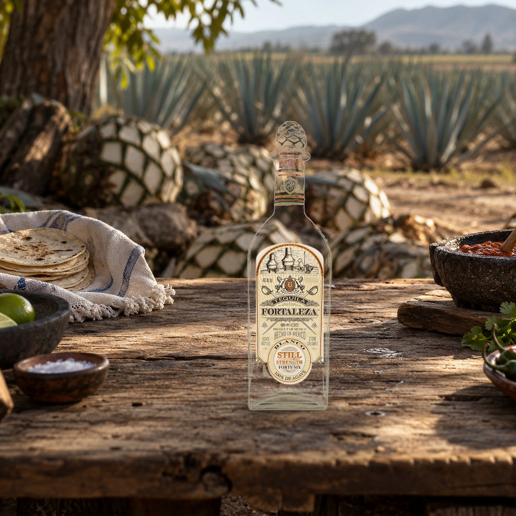 Fortaleza Tequila Blanco Still Strength 700mL jimador lunch