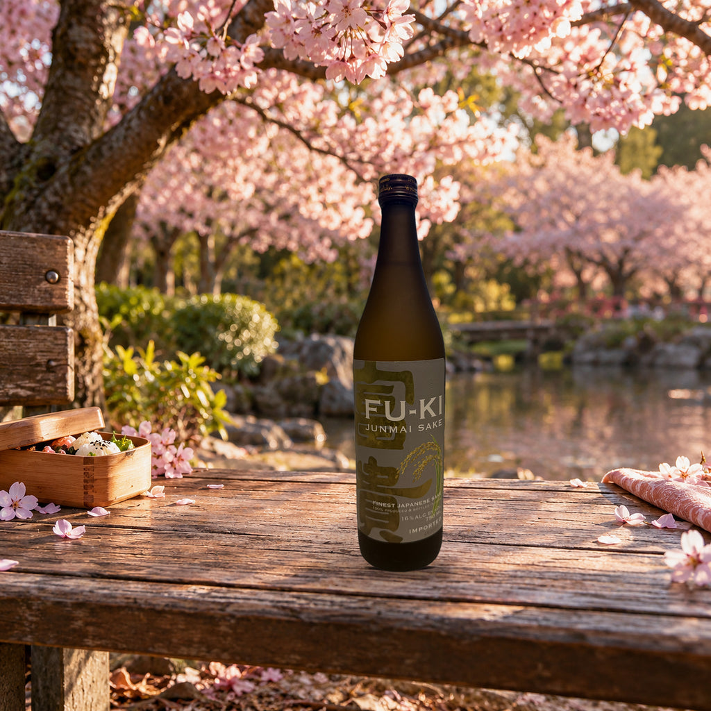 Fuki Junmai Sake Liqueur hanami bench