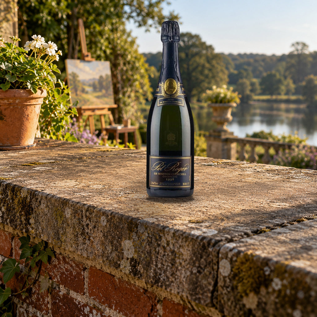 Pol Roger Champagne Brut Cuvée Sir Winston Churchill 1998 garden wall easel