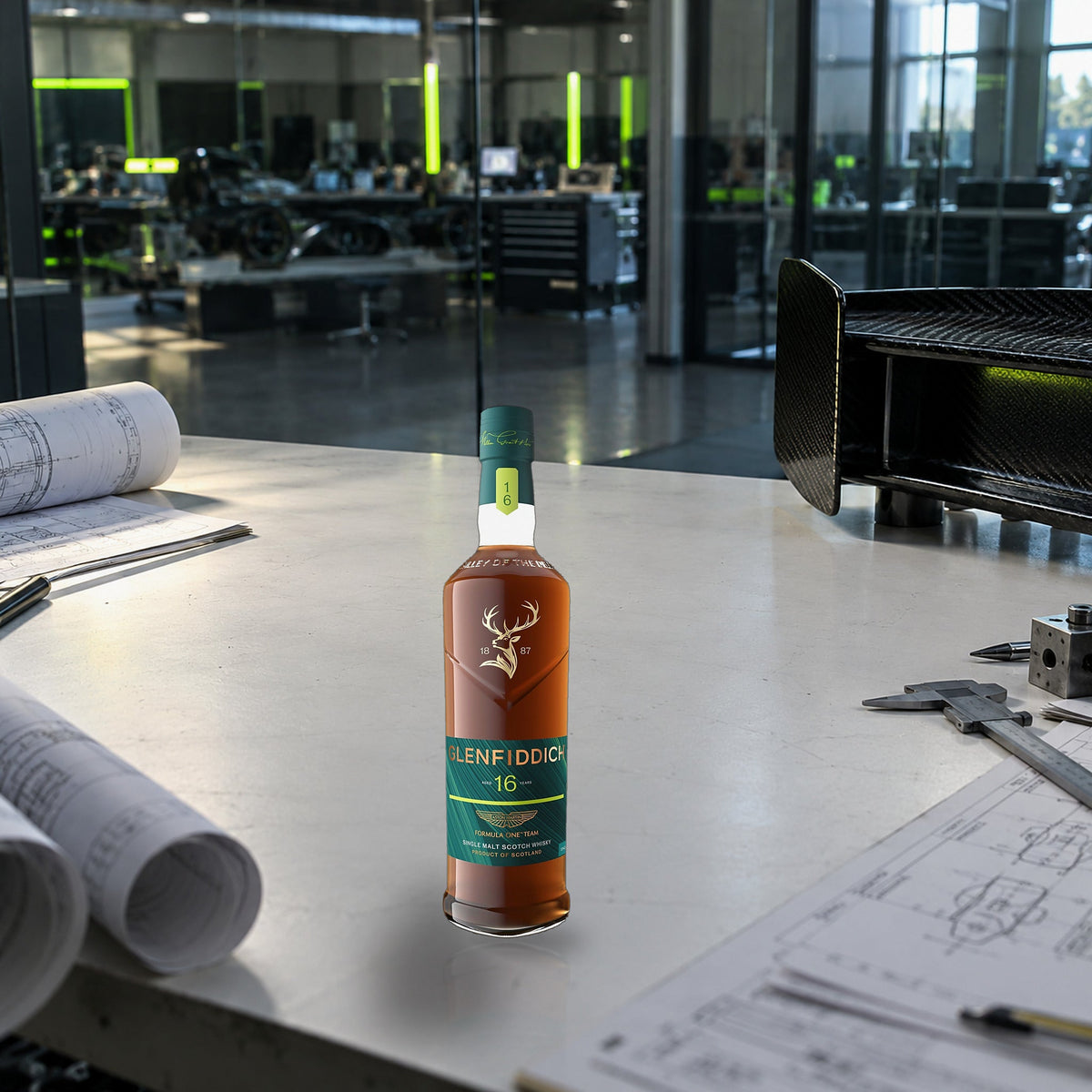 Glenfiddich 16 Year Old Single Malt Scotch Whisky – Aston Martin Formula One™ 2026 Limited Edition engineering bench