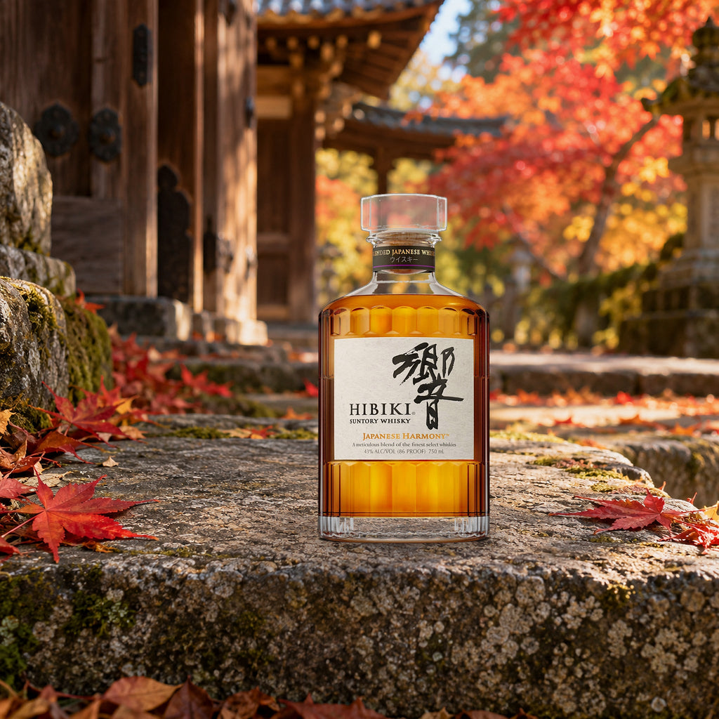 Hibiki Suntory Whisky Japanese Harmony temple maple step