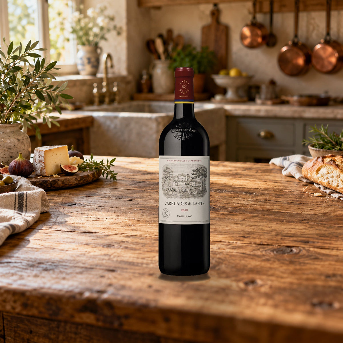 Carruades De Lafite Pauillac 2018 kitchen cheese board