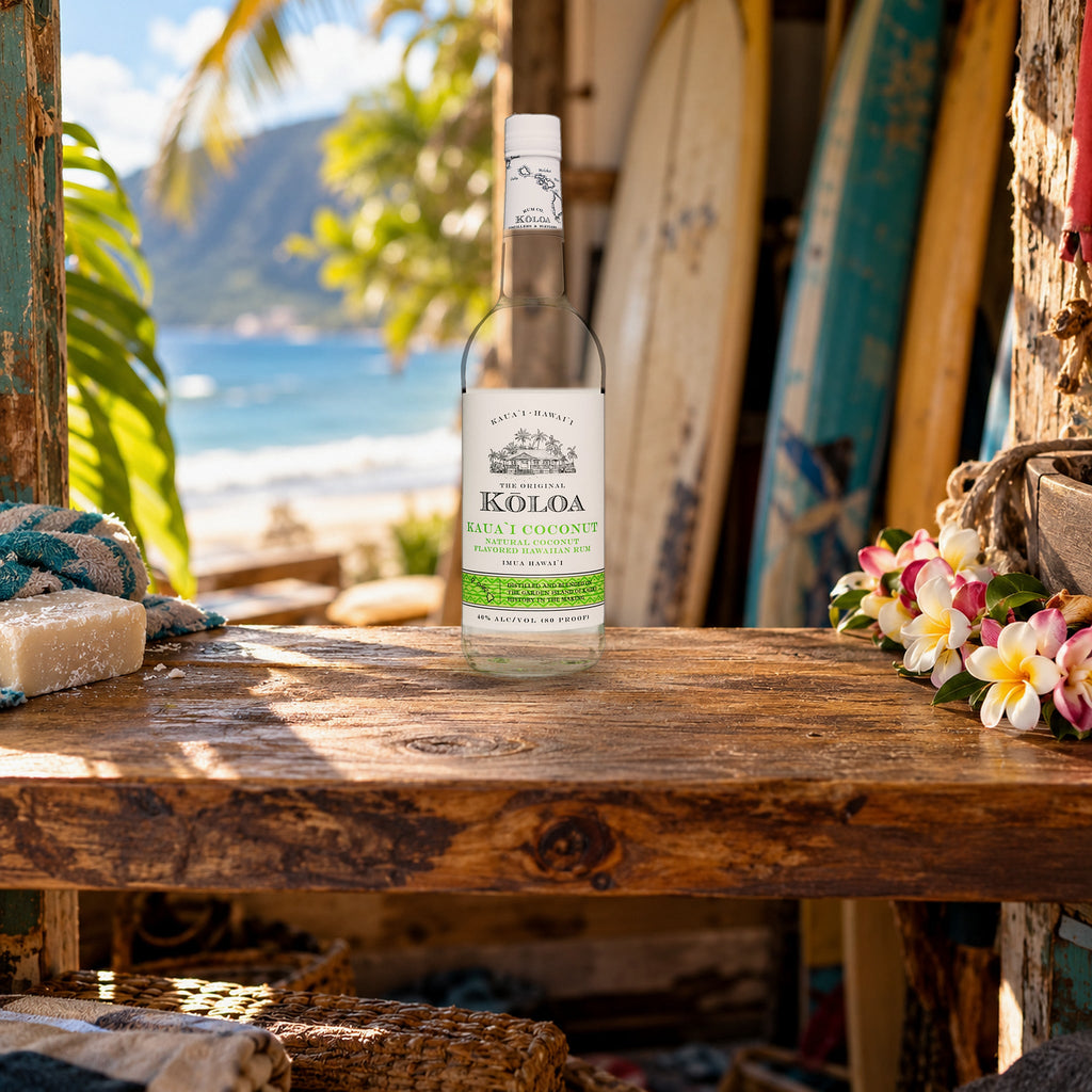 Koloa Kauai Coconut Rum surf shack shelf