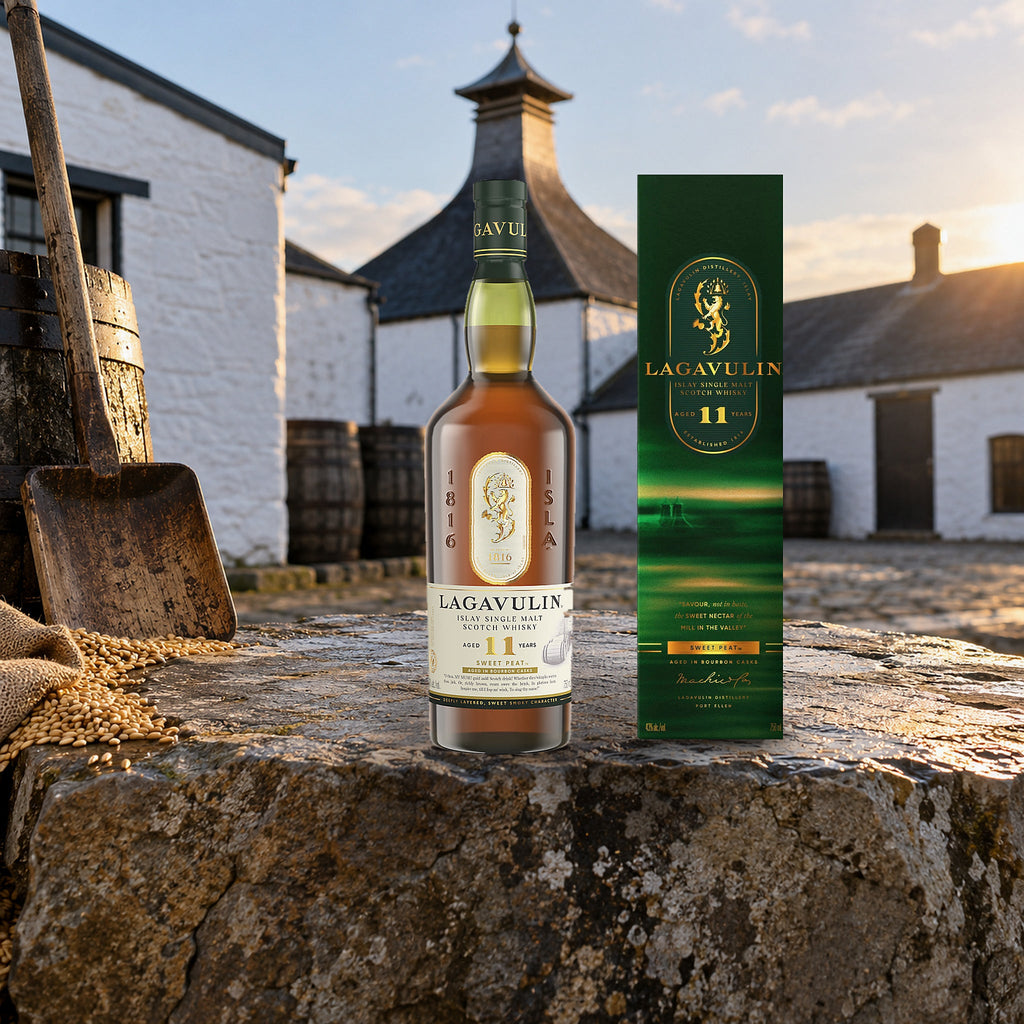 Lagavulin Sweet Peat 11 Year Limited Edition kiln pagoda courtyard