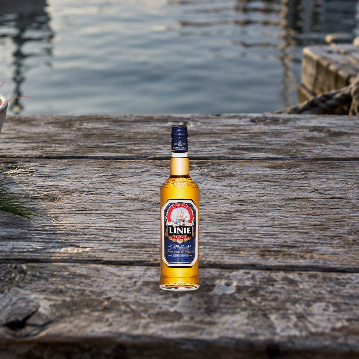 Linie Aquavit fjord shrimp table
