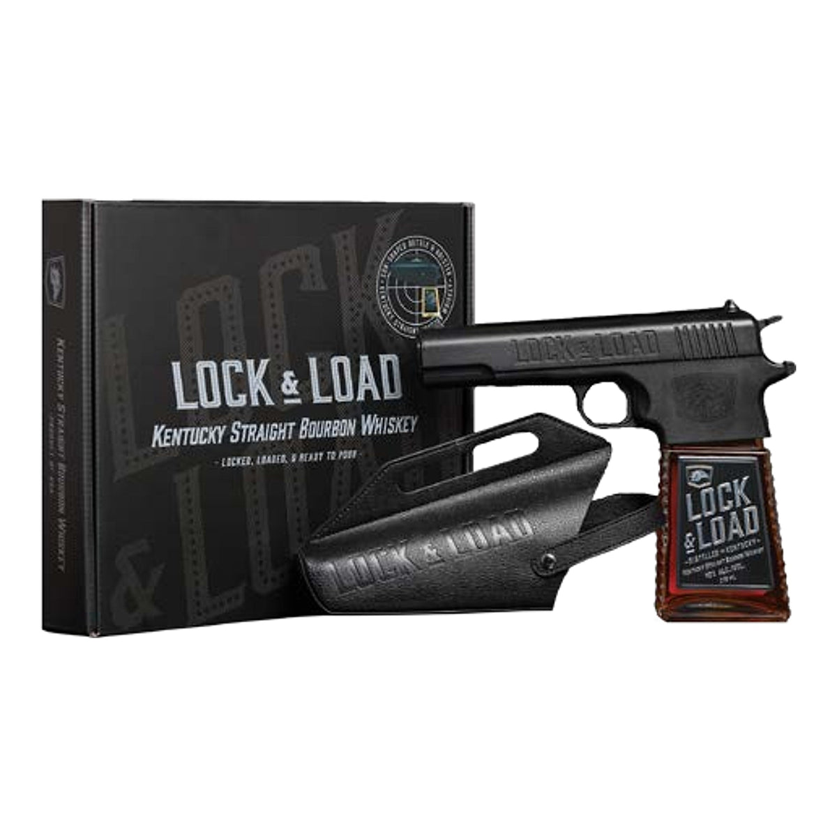 Lock & Load Pistol Straight Bourbon Whiskey Set 375mL