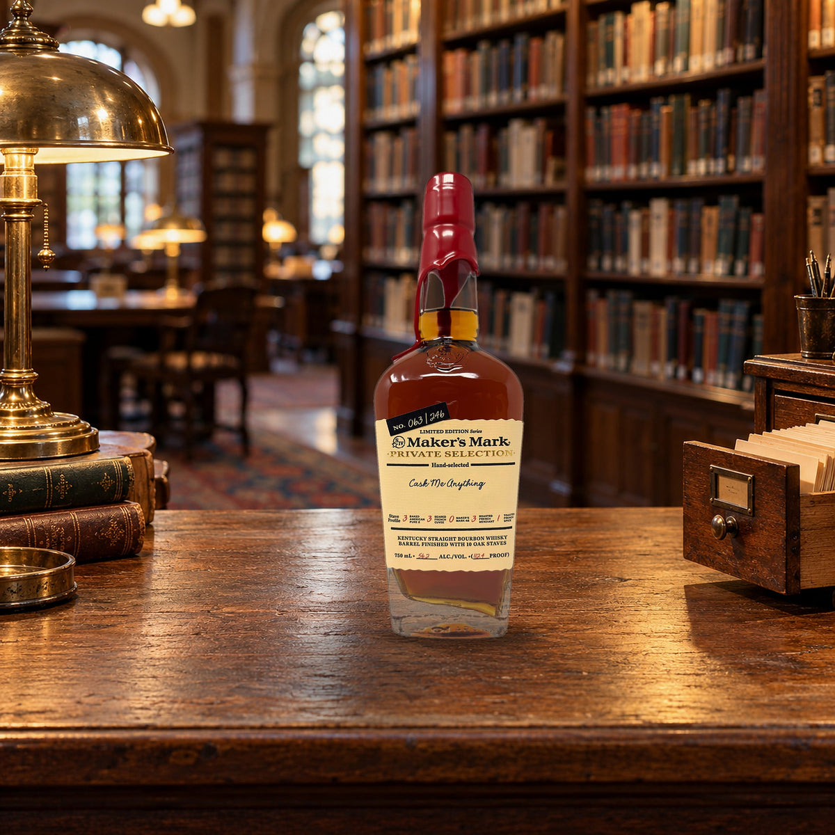 Maker's Mark Private Selection 'Cask Me Anything' Gifted Pour Barrel Pick library reference desk