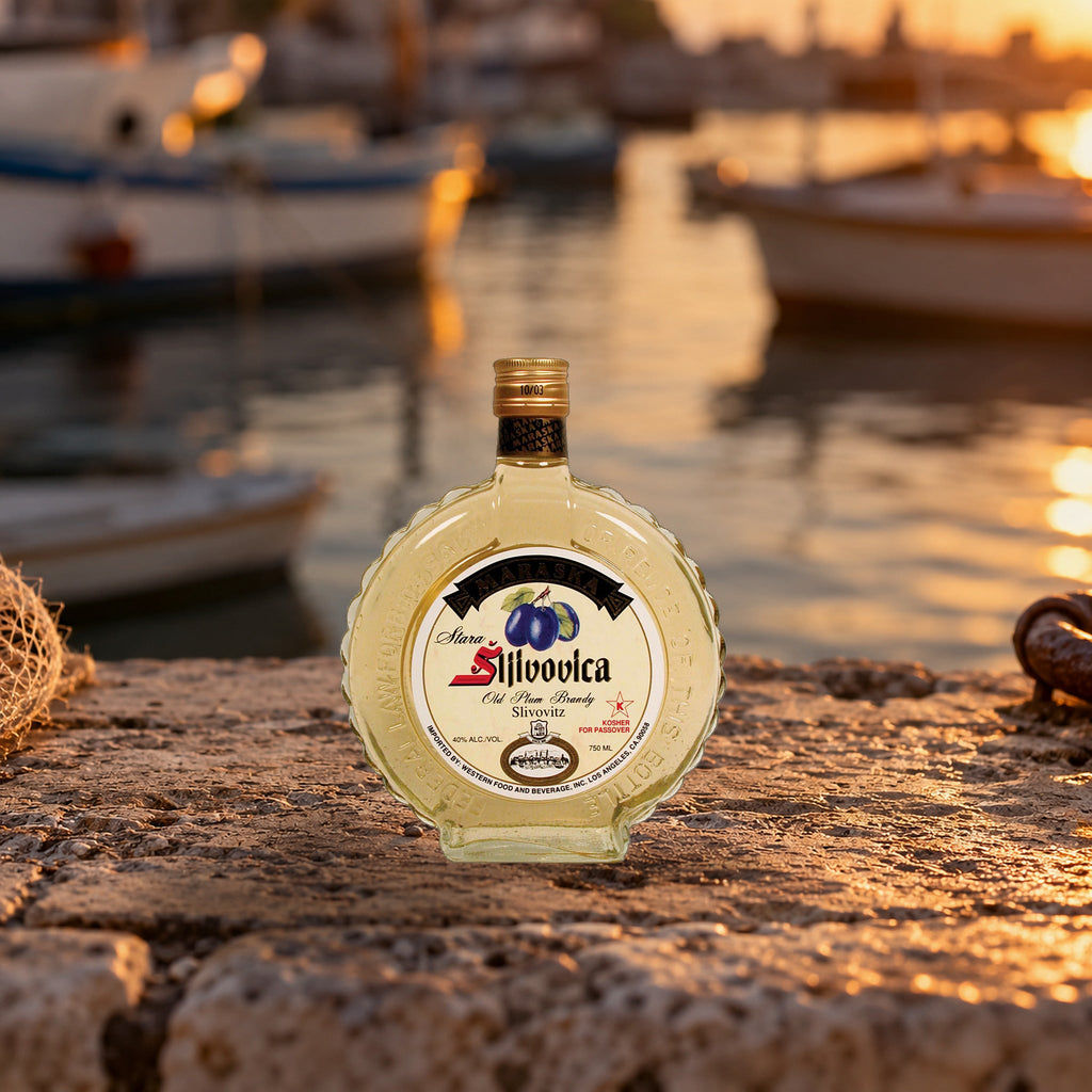 Maraska Slivovitz Brandy zadar harbor wall