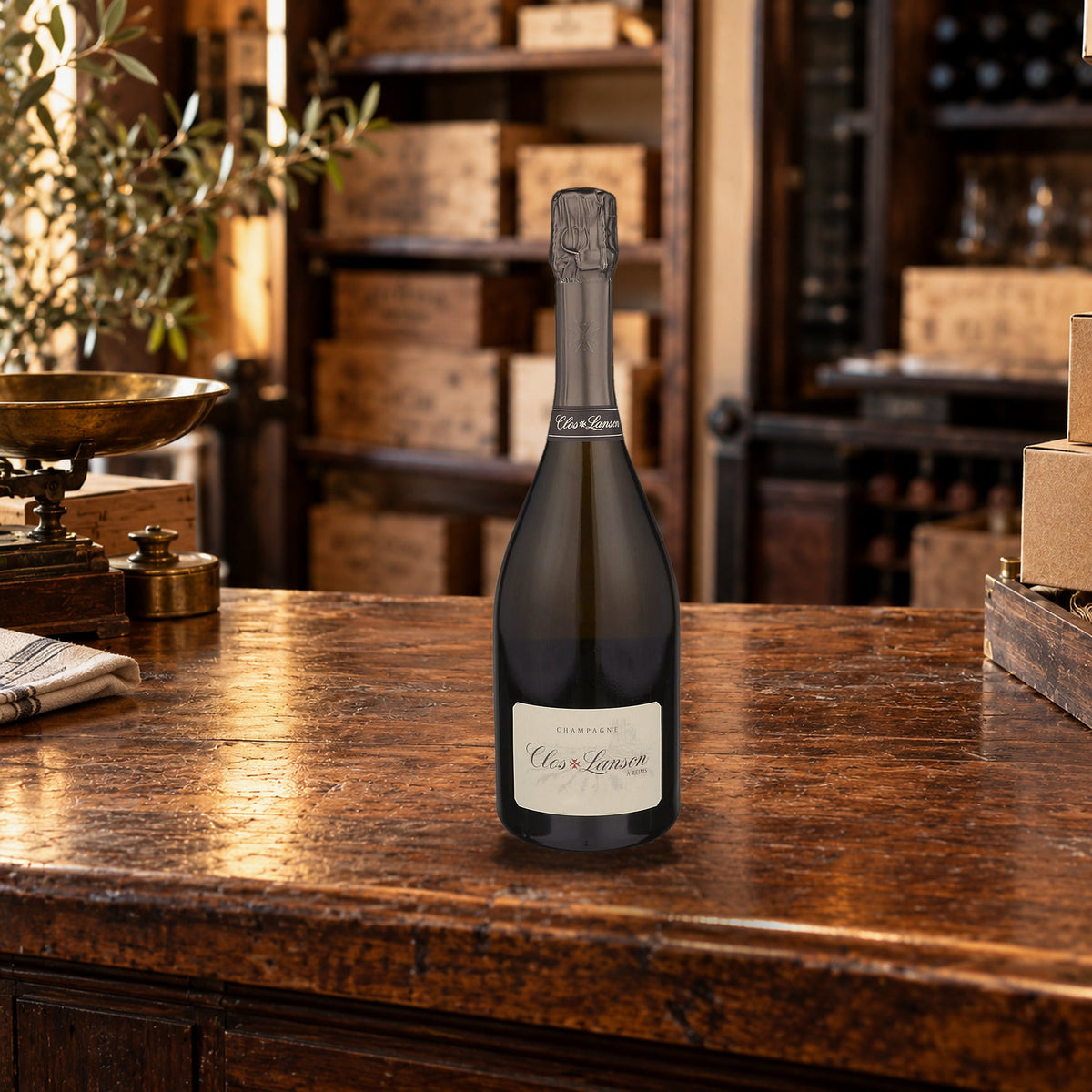 Lanson Champagne Brut Blanc De Blancs Clos Lanson 2009 With Wood Box merchant counter