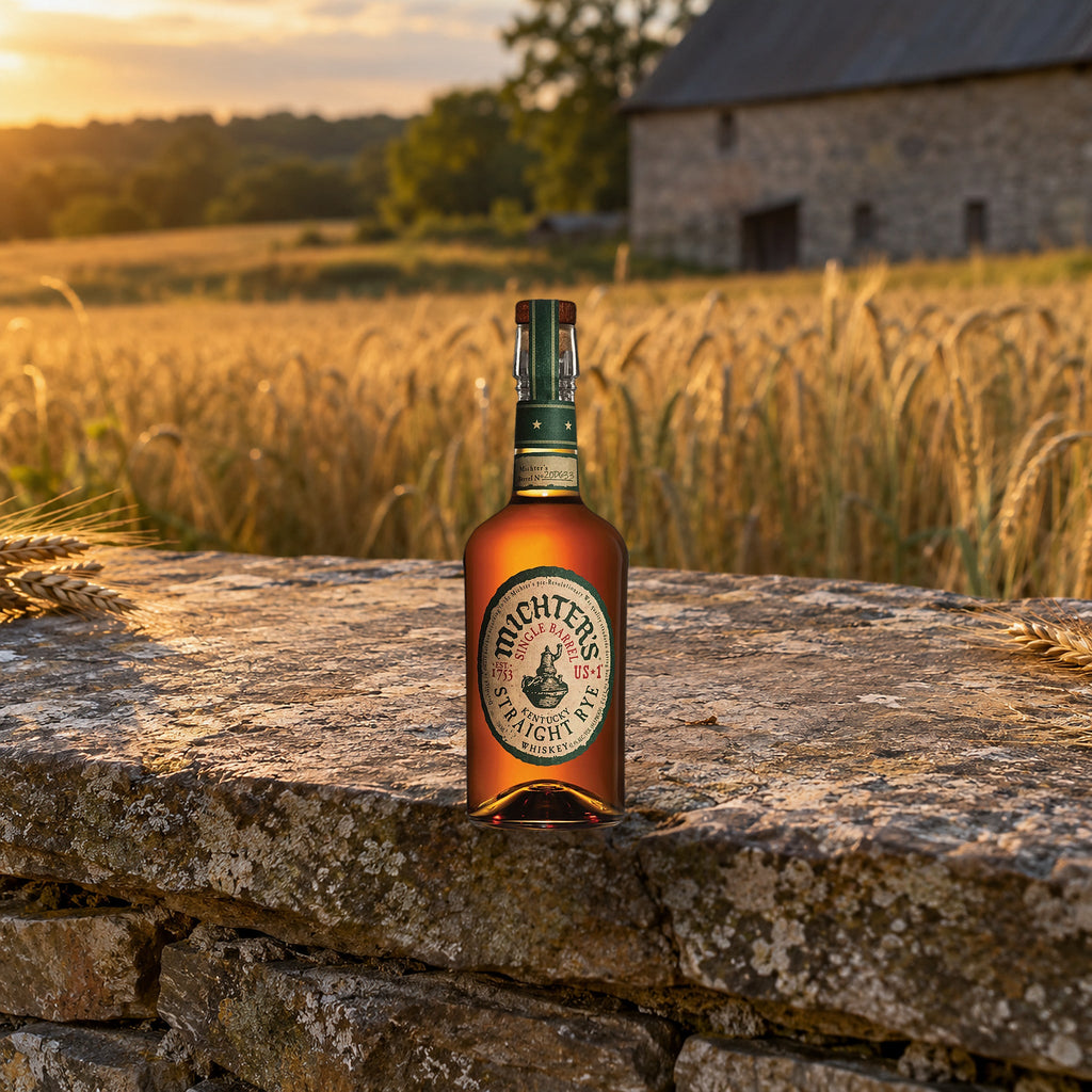 Michters US1 Single Barrel Straight Rye Whiskey rye field wall