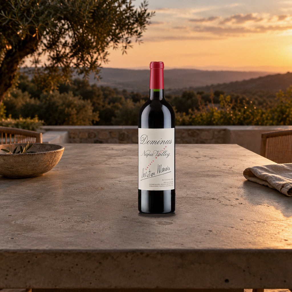 Dominus Red Wine Napa Valley 2023 With Wood Box minimal concrete dinner