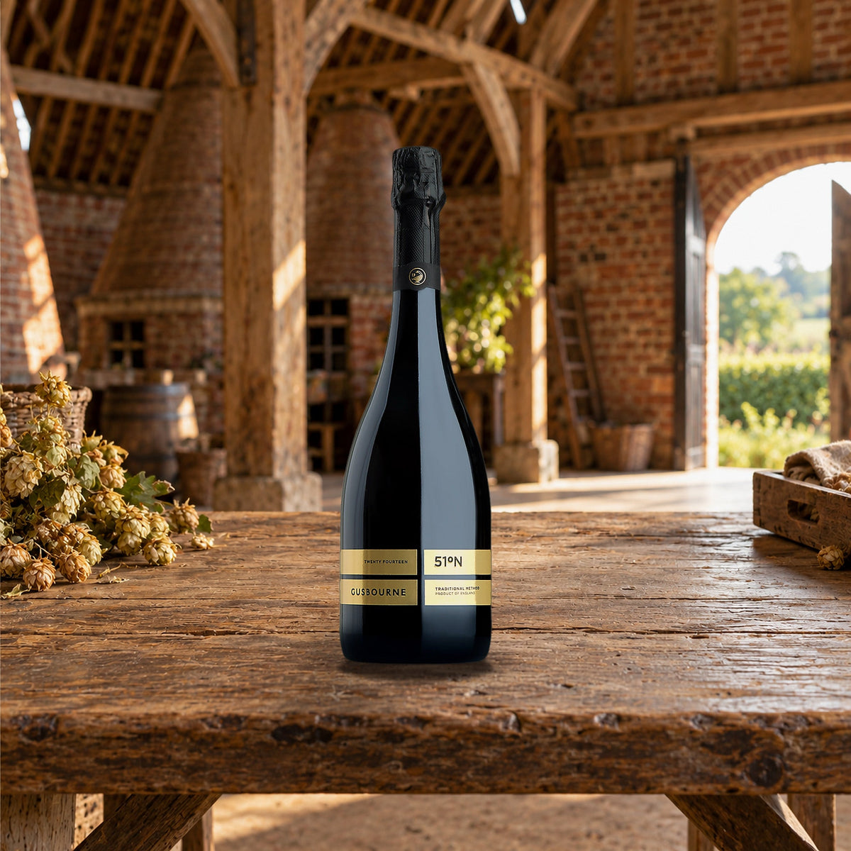 Gusbourne Brut 51°N England 2016 oast house trestle