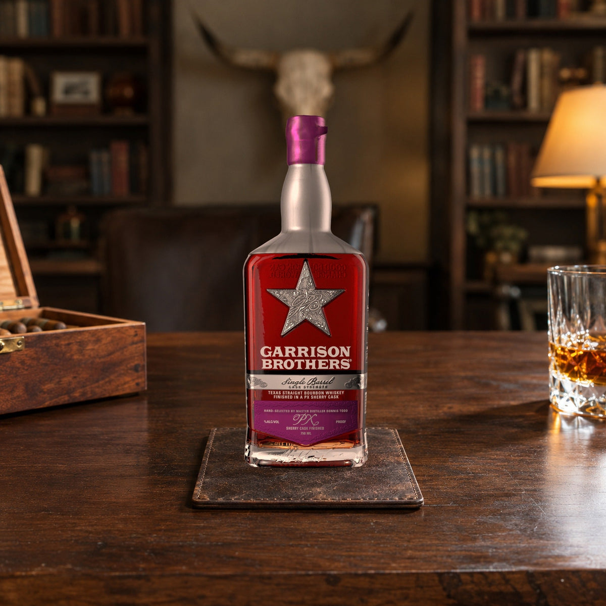 Garrison Brothers Ranch Reserve Single Barrel Cask Strength PX Sherry Cask Finished Bourbon lifestyle scene 2