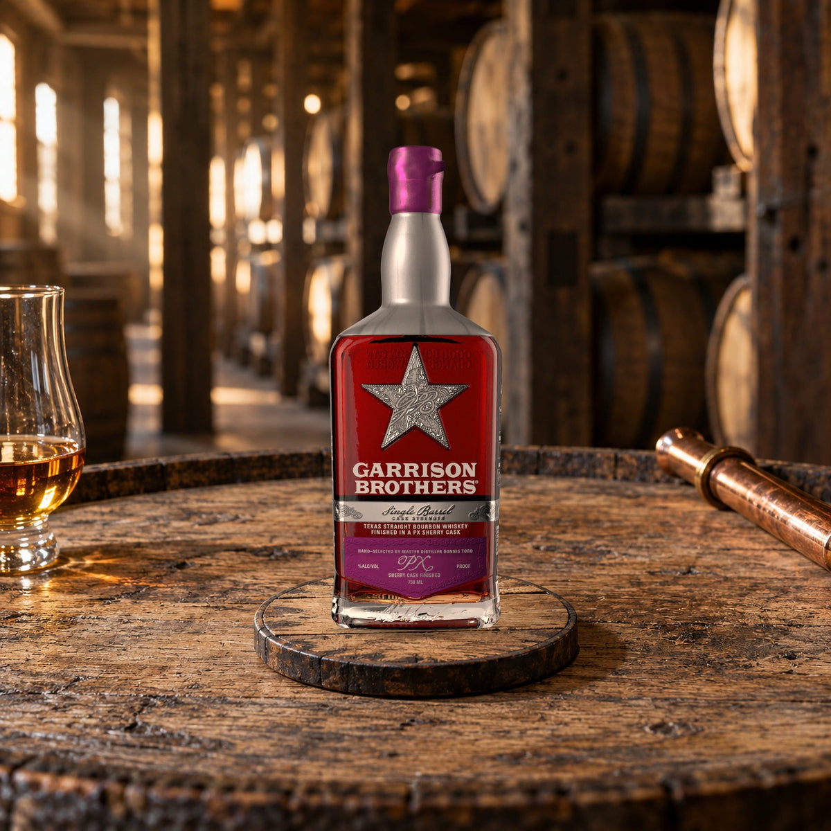 Garrison Brothers Ranch Reserve Single Barrel Cask Strength PX Sherry Cask Finished Bourbon lifestyle scene 3