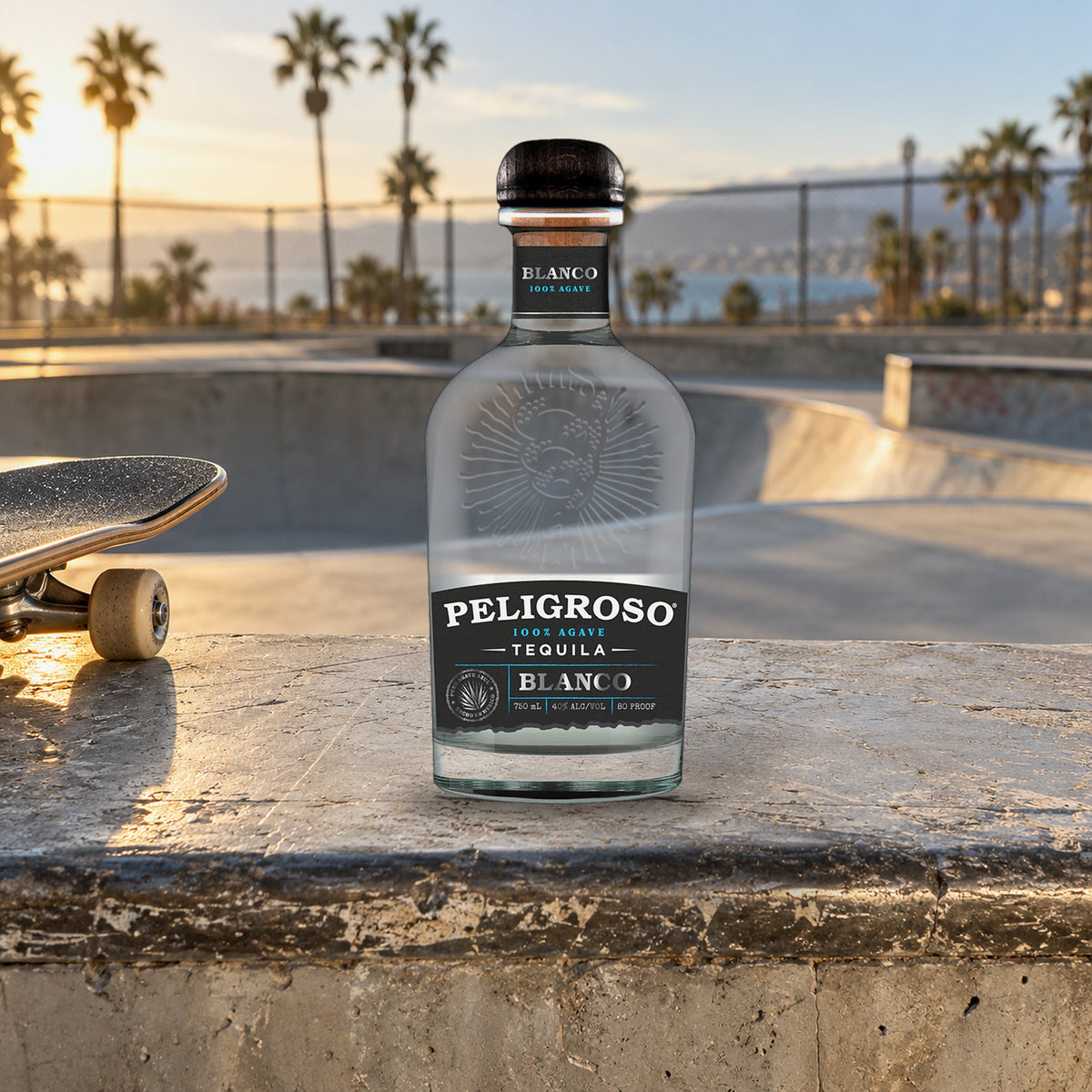 Peligroso Silver Tequila skate park ledge