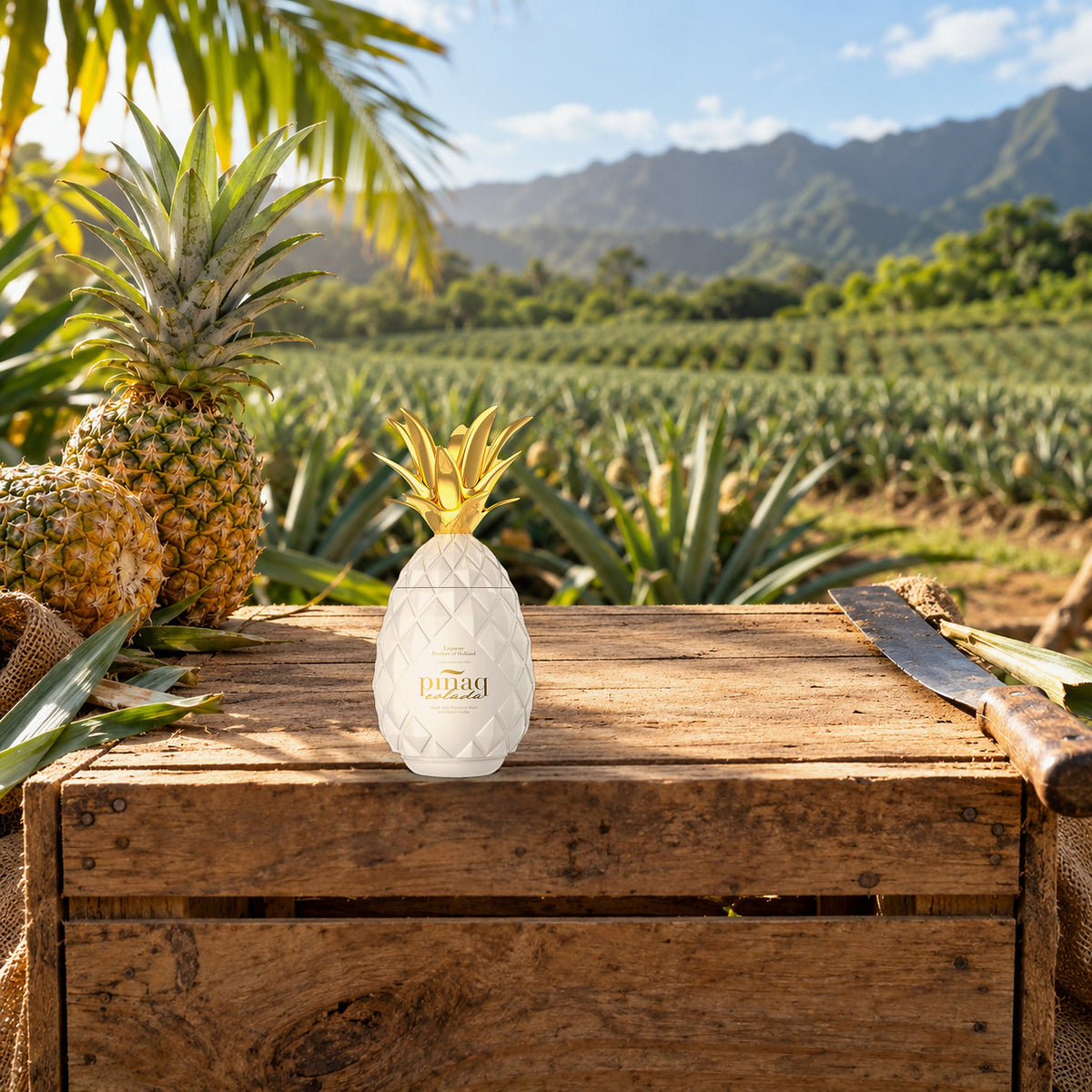 Pinaq Colada Liqueur pineapple crate