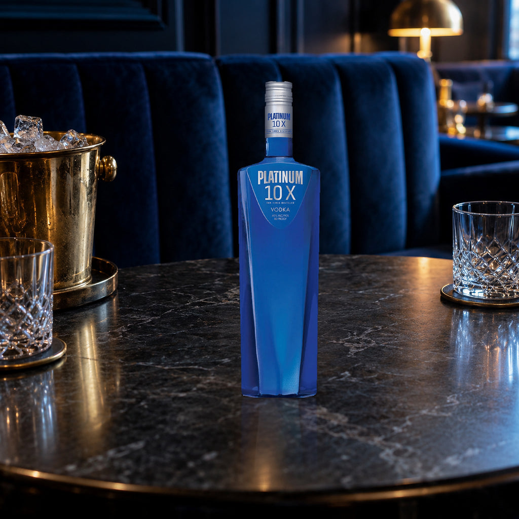 Platinum 10X Vodka blue velvet booth