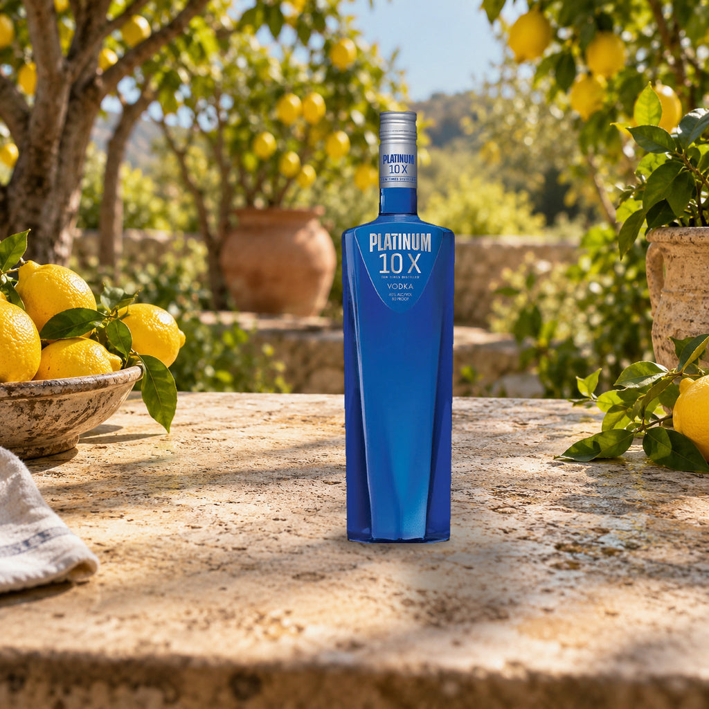 Platinum 10X Vodka lemon grove table