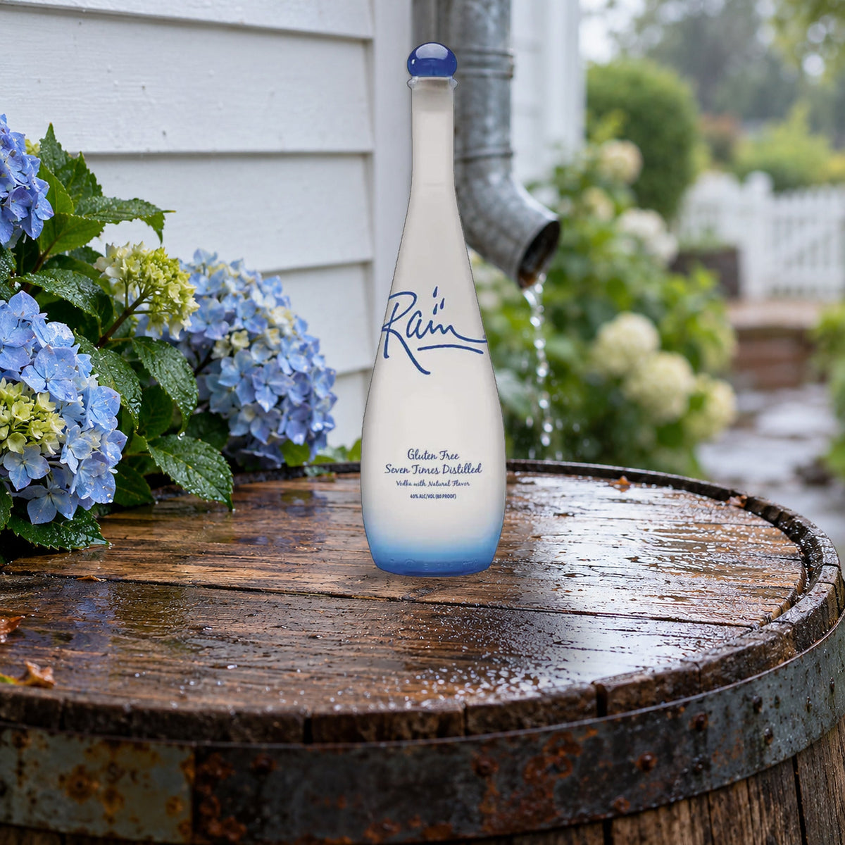 Rain Vodka rain barrel