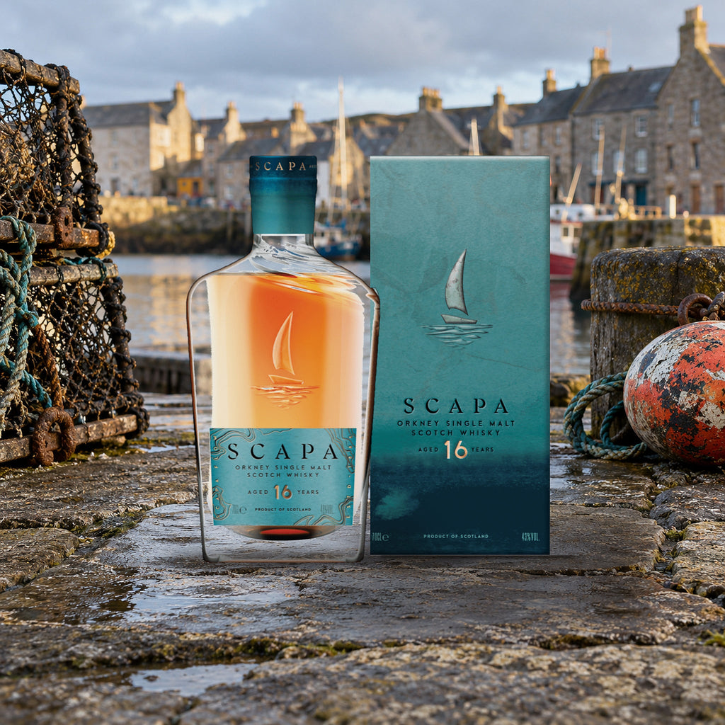Scapa Single Malt Scotch 16 Year Old Whiskey stromness quay