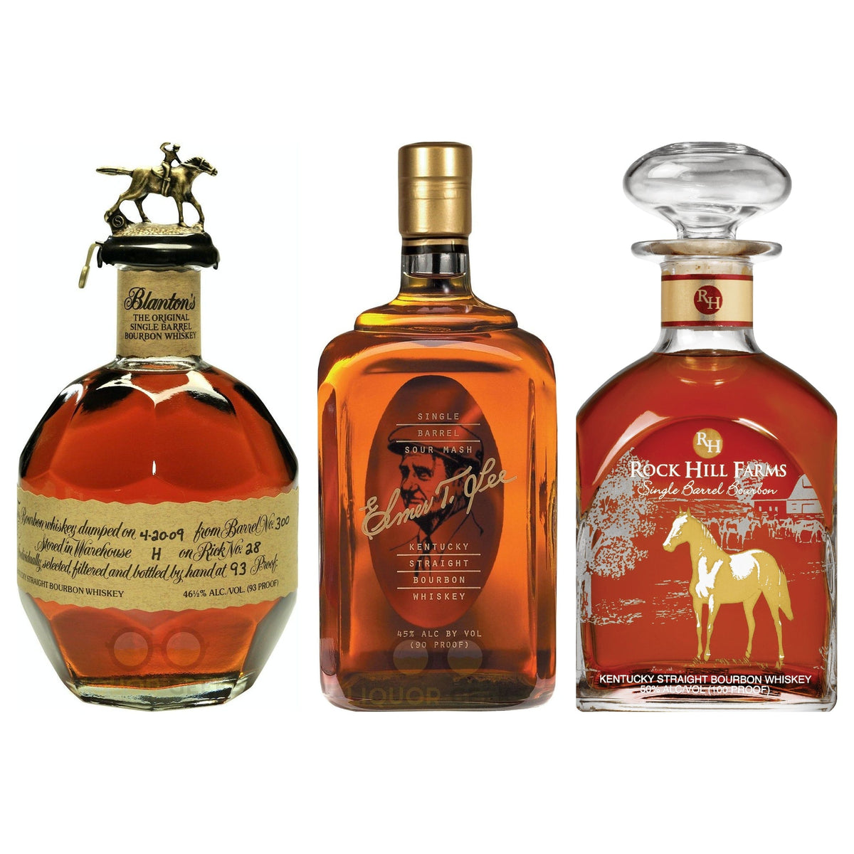 Single Barrel Trio — Blanton's, Elmer T. Lee & Rock Hill Farms